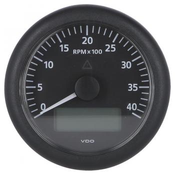 Tachometer With Hourmeter VDO View-Line 12V 5000 RPM 85mm Black
