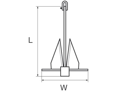 0105004_ Galvanized Danforth Anchor 50kg