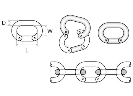 Stainless Chain connector HS 10mm