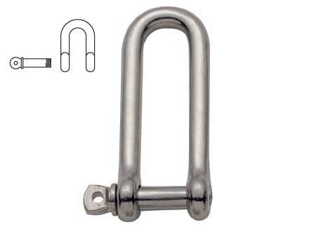 0120804 Long D Shackle 8mm Stainless Steel