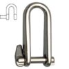 0120905 Long D Shackle with Captive Key Pin 5mm Stainless Steel