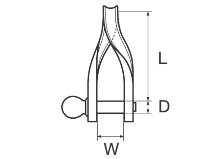 0121552_ Stainless Shackle Stamped 5x22mm Twisted