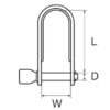 0121562_ Stainless Shackle Stamped 6 x 40mm