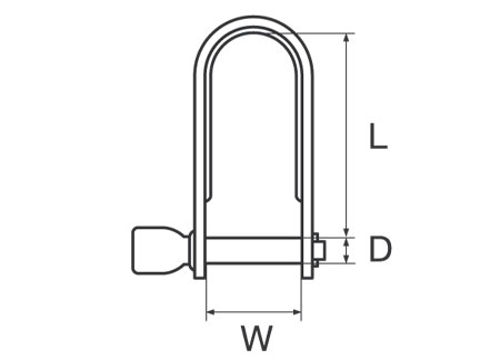 0121562_ Stainless Shackle Stamped 6 x 40mm