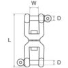 Stainless Steel Jaw-Jaw swivel 10mm