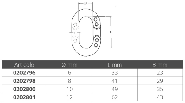 Stainless Chain connector HS 10mm