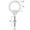 0232008_ Ring Bolt M12x80 W60 Stainless Steel