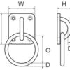 Stainless Steel eye plate 35x40mm with O ring 6mm