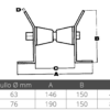 0303023_1 Bow Platforms Roller 150x75mm Stainless Steel