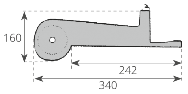 0303028_1 Bow Roller with Lock 335mm Stainless Steel