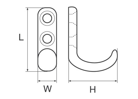 0331009_ Stainless Steel Thin Hook 39x17x31mm