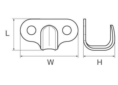 Stainless Steel Stamped Hook 33x19x12mm