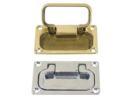 0340675 Flush Mount Lift Handle 74x50x8mm Chromed Brass