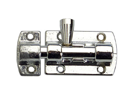 0342459 Smooth Barrel Bolt 90x30mm Chromed Brass