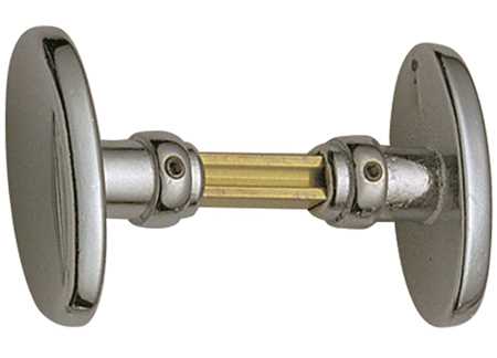 0343400_1 Oval Knob Door Handles 51x26mm Chromed Brass