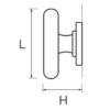 0343401_ Oval Knob And Ring Door Handles 51x26mm Chromed Brass