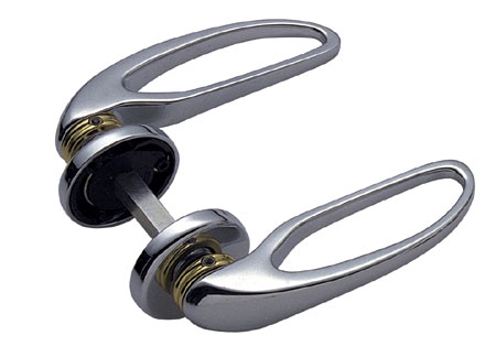 0343819 Door Handles No Catch 4 133x42mm Chromed Brass