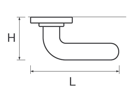 0343819_ Door Handles No Catch 4 133x42mm Chromed Brass