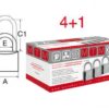 0344463_ Padlock Set 4+1 Hardinox Master Key