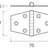 0400075_ Stainless Hinge 70 x 40 x 1.5mm