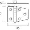 0402057_ Stainless Hinge 55 x 40 x 2mm