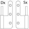 RGB base Stainless Removable Hinge Right Hand 60x50mm