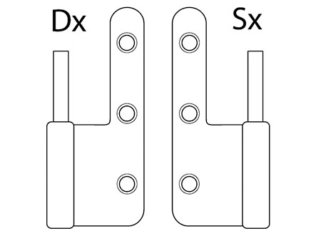 RGB base Stainless Removable Hinge Right Hand 60x50mm