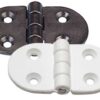 0430007 White Oval Hinge 40x70mm