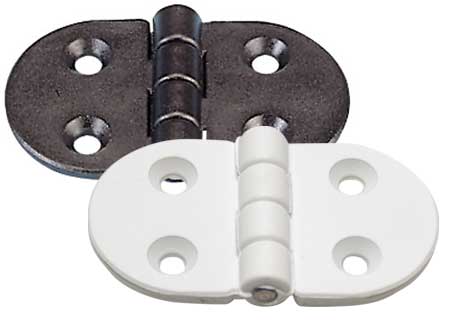 0430007 White Oval Hinge 40x70mm