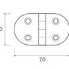 0430007_ White Oval Hinge 40x70mm