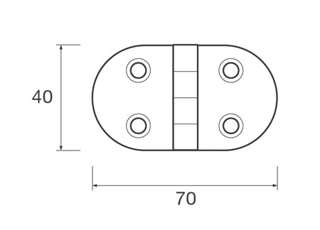 0430007_ White Oval Hinge 40x70mm