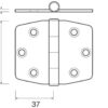 0450060_ Stainless Hinge 60x37x2mm