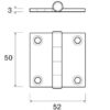 0452902_ Stainless Hinge 50x52x3mm