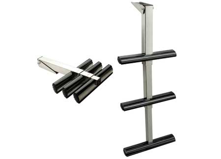 0505453 Stainless Steel ( Single Shaft )Telescopic Ladder 4 Steps 34 x H112cm