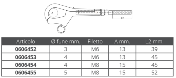 0606455_1 Stainless Steel M8 pelican hooks with swage terminal 5MM Wire