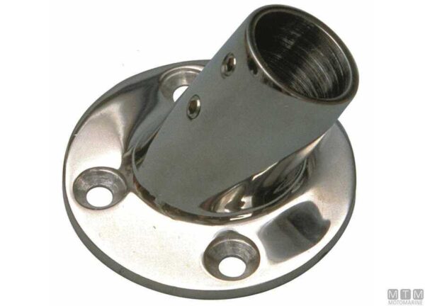 0630122 Round Base 60° Tilted D25mm Stainless Steel