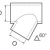 0634322_ T Joint Left Moulded 60° Tube 25mm Stainless Steel