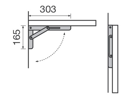 0840033_ Table Support Roca Rako Foldable 300mm 40Kg
