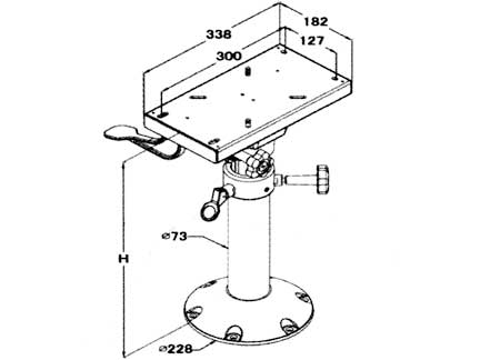0846862_ Adjustable Seat Pedestal H435/635mm Base 230mm