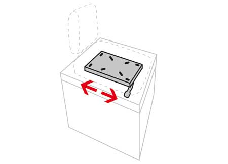 0847543_ Seats Base With Slide 338 x 182 x H70mm