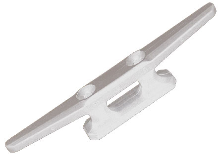 1111506 White plastic mooring cleat 80mm