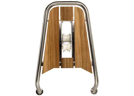 1155008_ Bow Platform R.Marine with Anchor Roller 75x48cm Stainless Steel and Teak