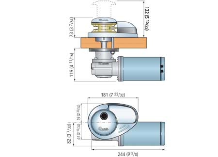 Windlass Quick DP1 500W 12v Low Profile - 6mm Chain