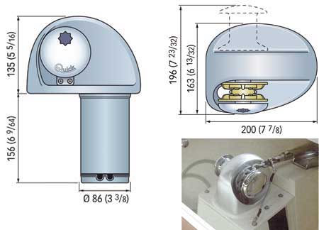 Windlass Quick Eagle 500W 12v with Drum - 6mm Chain