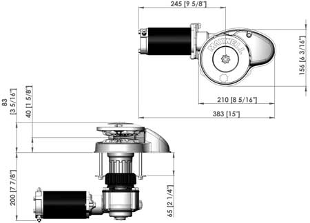 1204106_1 Anchor Windlass Maxwell RC8 600W-D 12v - With Drum - 6-7mm Chain