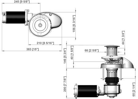 1204106_2 Anchor Windlass Maxwell RC8 600W-D 12v - With Drum - 6-7mm Chain