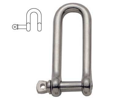 120708 Stainless Steel Long D shackle 8mm captive pin