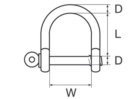 121108_ Wide D Shackle 8mm Stainless Steel