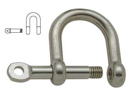 Wide D Shackle 10mm Stainless Steel