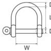 121110_ Wide D Shackle 10mm Stainless Steel